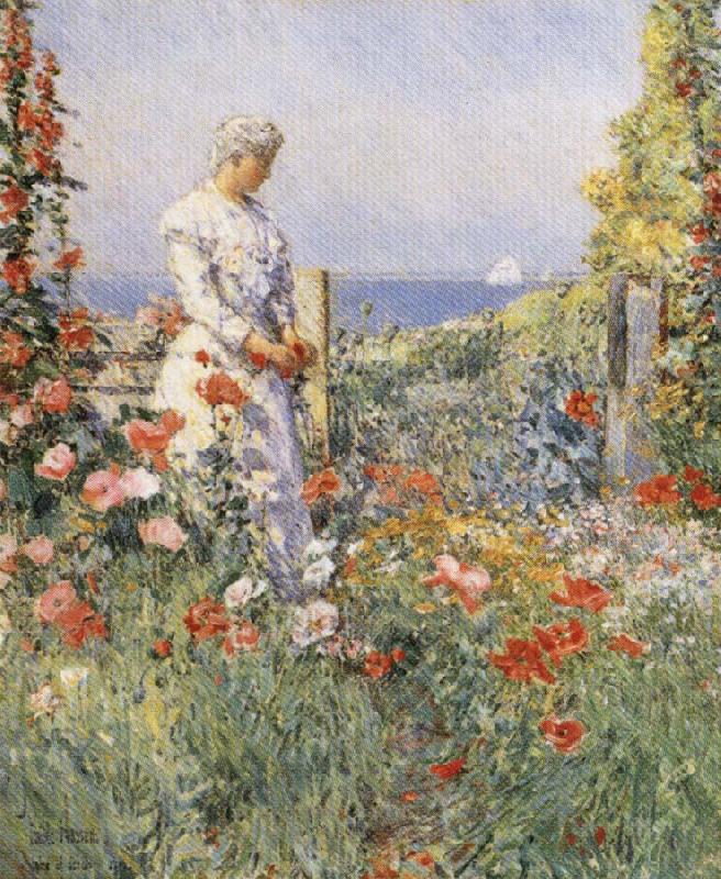 Childe Hassam In the Garden:Celia Thaxter in Her Garden Sweden oil painting art